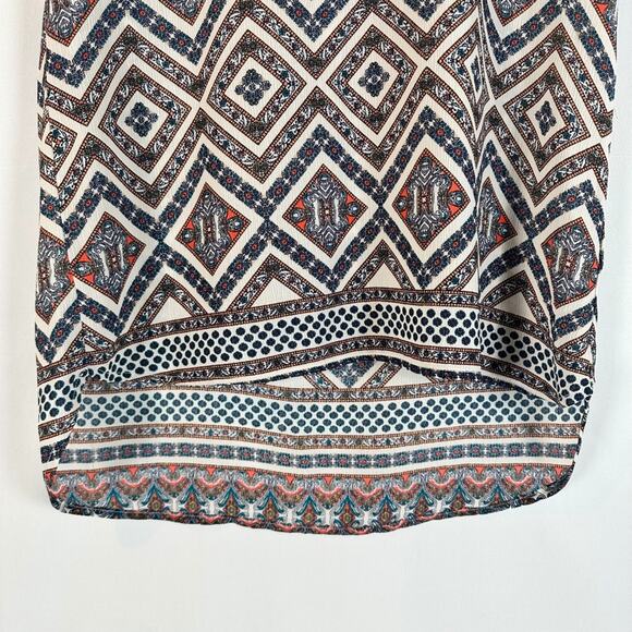 Pink Republic Aztec Short Sleeve Multicolored High Low Womens Blouse  Size L - Picture 5 of 13